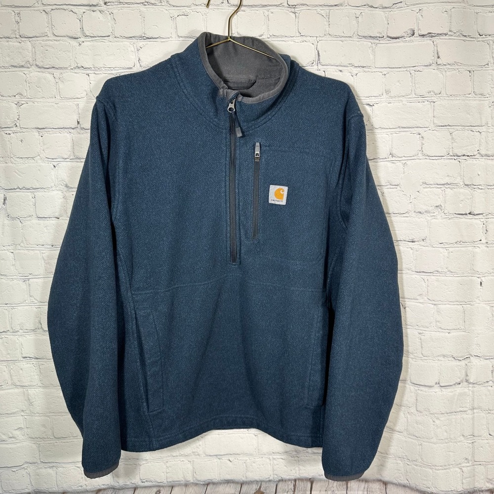 Carhartt Dalton Half Zip Fleece Pullover Navy Blue Mens Medium 103831-981